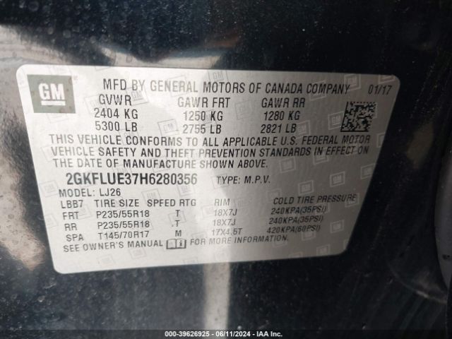 Photo 8 VIN: 2GKFLUE37H6280356 - GMC TERRAIN 