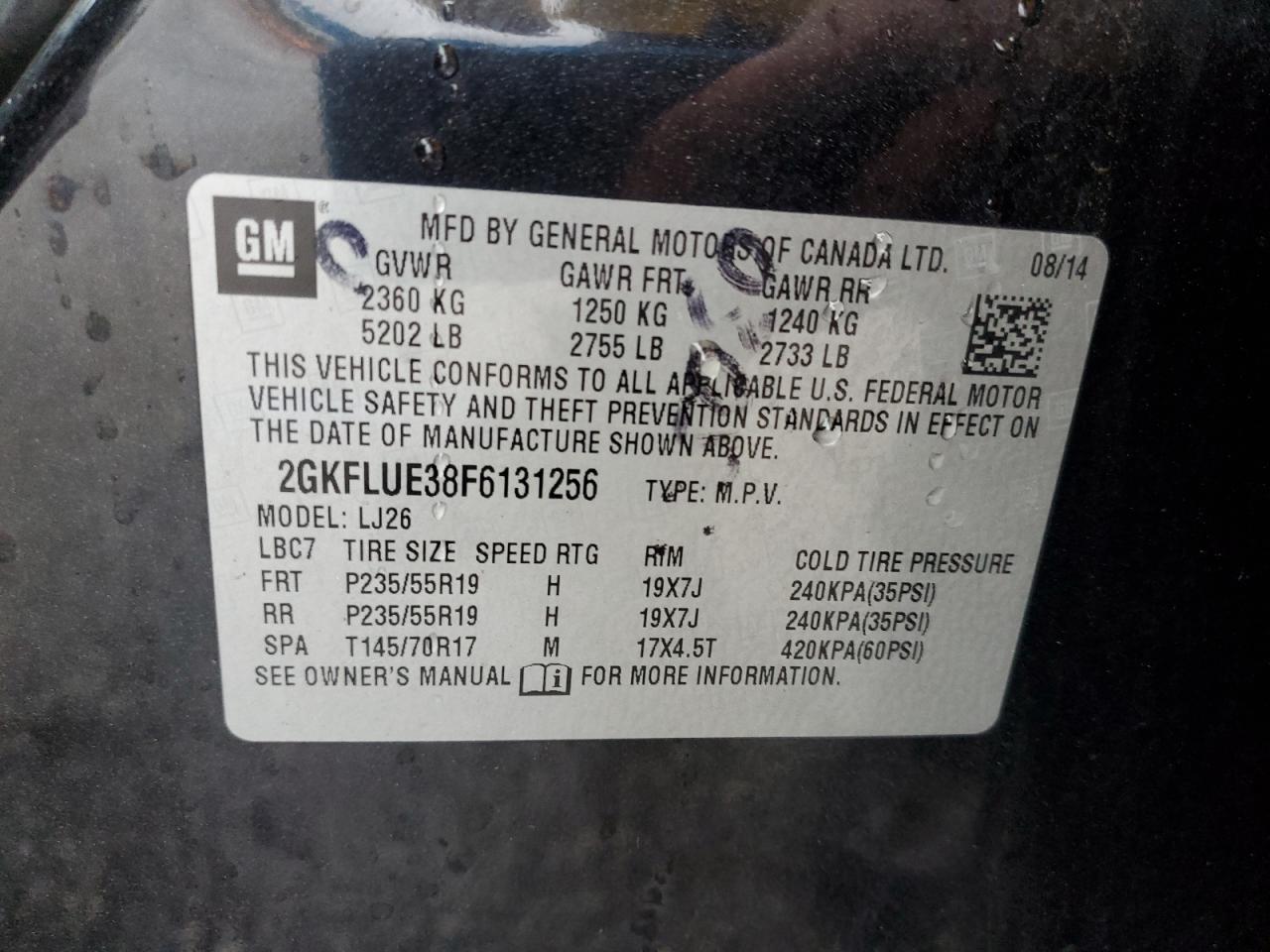 Photo 12 VIN: 2GKFLUE38F6131256 - GMC TERRAIN 