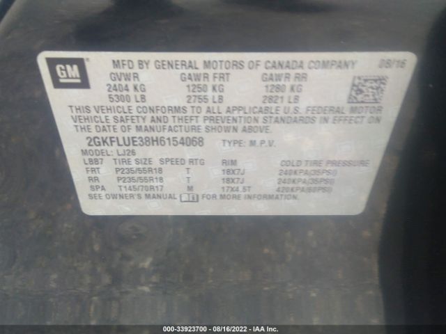 Photo 8 VIN: 2GKFLUE38H6154068 - GMC TERRAIN 