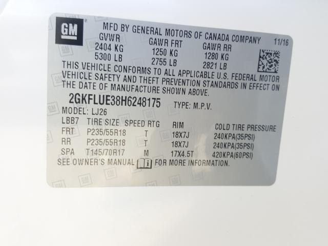 Photo 9 VIN: 2GKFLUE38H6248175 - GMC TERRAIN SL 