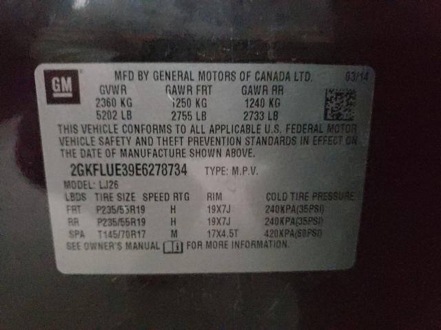 Photo 9 VIN: 2GKFLUE39E6278734 - GMC TERRAIN DE 