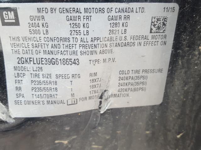 Photo 9 VIN: 2GKFLUE39G6186543 - GMC TERRAIN SL 