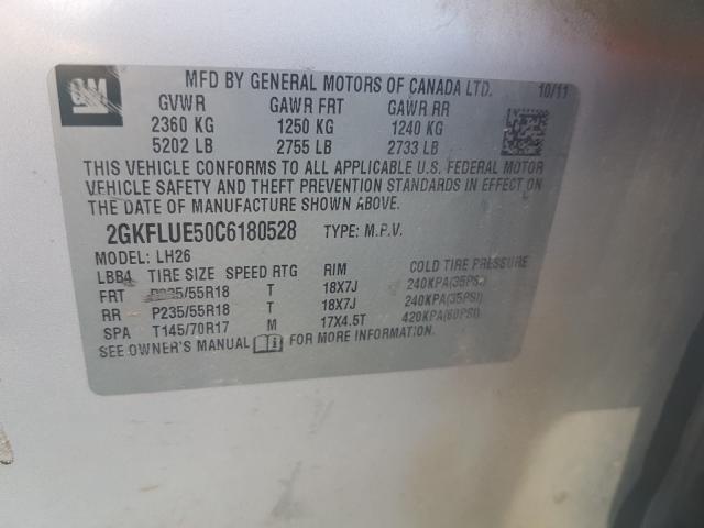 Photo 9 VIN: 2GKFLUE50C6180528 - GMC TERRAIN SL 