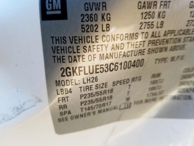 Photo 9 VIN: 2GKFLUE53C6100400 - GMC TERRAIN SL 