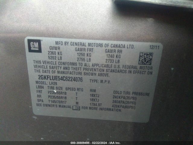 Photo 8 VIN: 2GKFLUE54C6224076 - GMC TERRAIN 