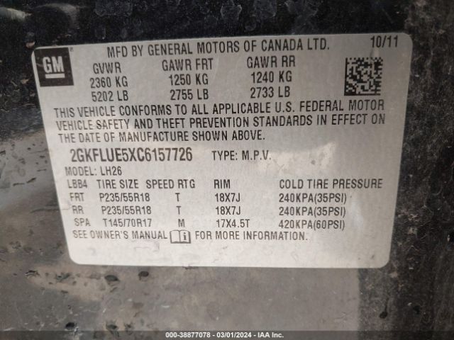 Photo 8 VIN: 2GKFLUE5XC6157726 - GMC TERRAIN 