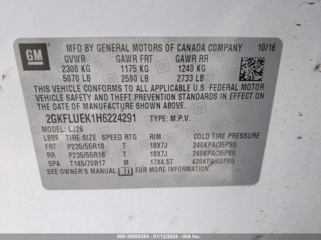 Photo 8 VIN: 2GKFLUEK1H6224291 - GMC TERRAIN 