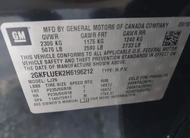 Photo 8 VIN: 2GKFLUEK2H6196212 - GMC TERRAIN 