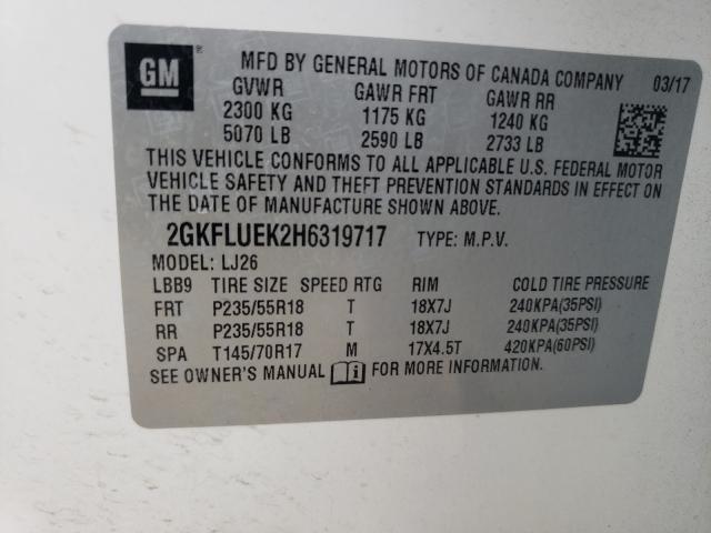 Photo 9 VIN: 2GKFLUEK2H6319717 - GMC TERRAIN 