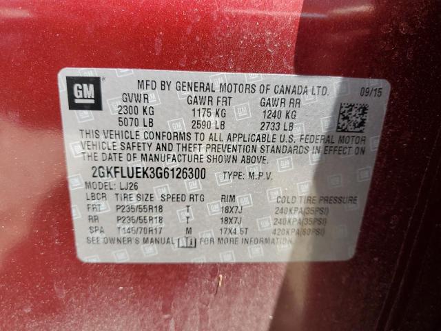 Photo 12 VIN: 2GKFLUEK3G6126300 - GMC TERRAIN SL 