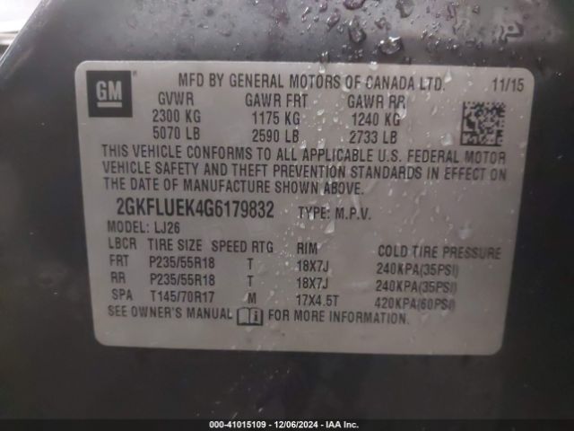 Photo 8 VIN: 2GKFLUEK4G6179832 - GMC TERRAIN 