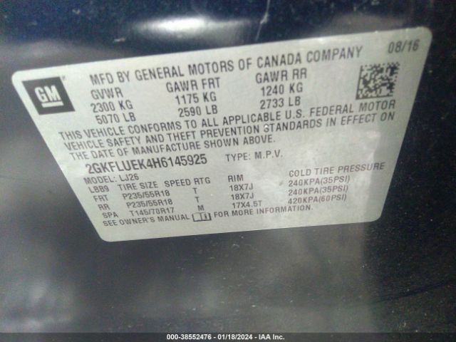 Photo 8 VIN: 2GKFLUEK4H6145925 - GMC TERRAIN 