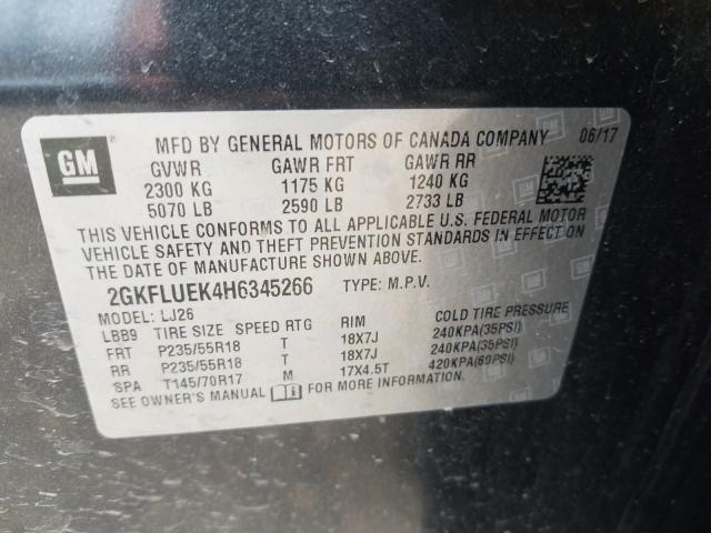 Photo 9 VIN: 2GKFLUEK4H6345266 - GMC TERRAIN SL 