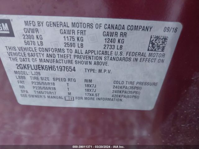 Photo 8 VIN: 2GKFLUEK6H6197654 - GMC TERRAIN 