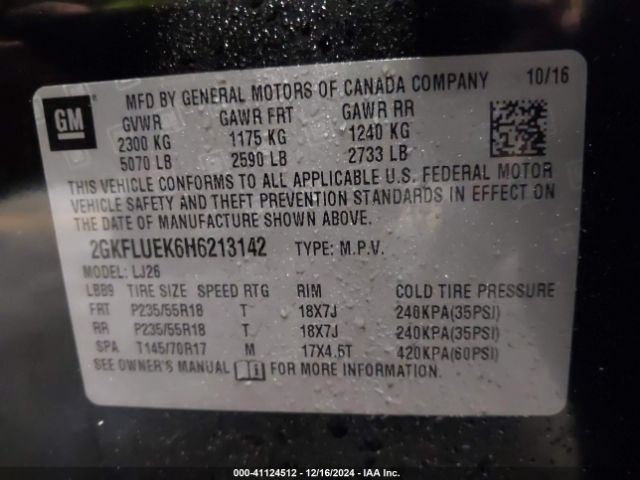 Photo 8 VIN: 2GKFLUEK6H6213142 - GMC TERRAIN 