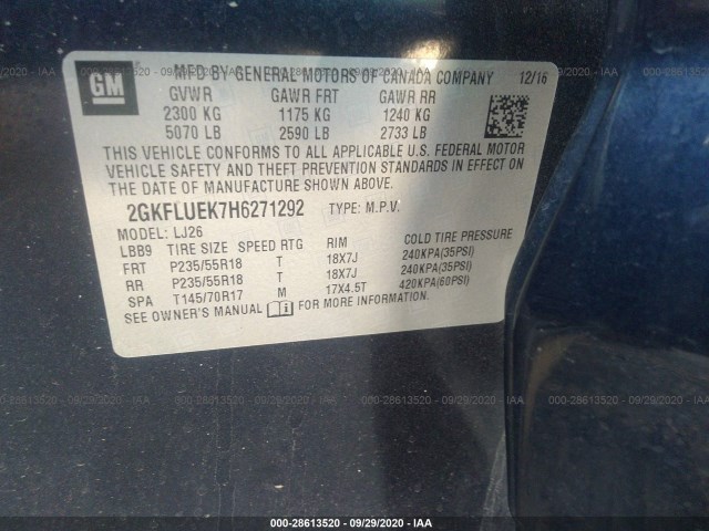 Photo 8 VIN: 2GKFLUEK7H6271292 - GMC TERRAIN 