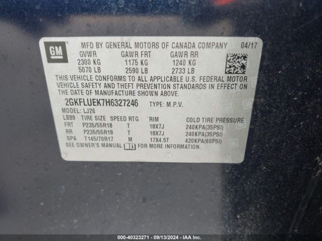 Photo 8 VIN: 2GKFLUEK7H6327246 - GMC TERRAIN 