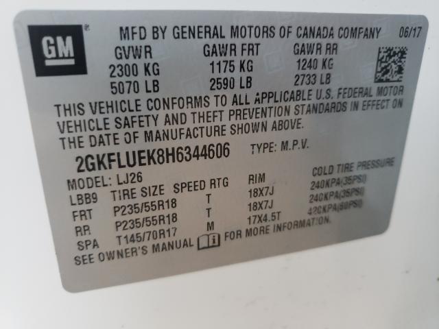 Photo 9 VIN: 2GKFLUEK8H6344606 - GMC TERRAIN SL 