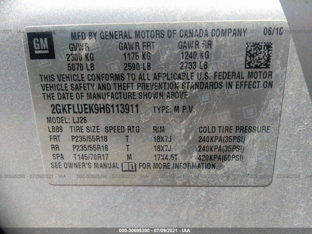 Photo 8 VIN: 2GKFLUEK9H6113911 - GMC TERRAIN 