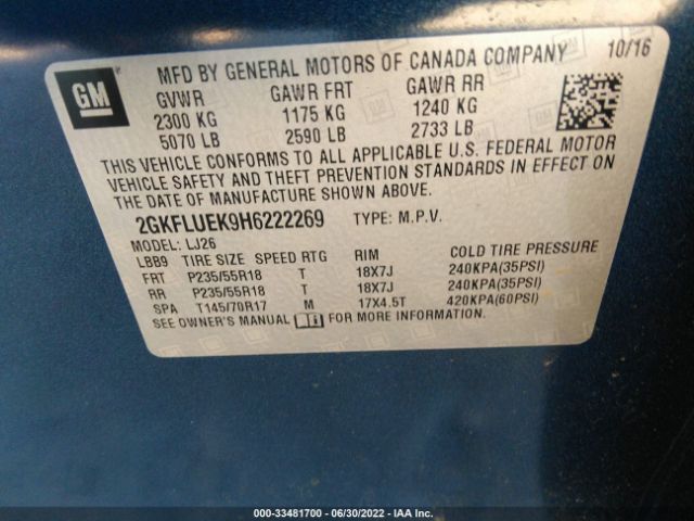 Photo 8 VIN: 2GKFLUEK9H6222269 - GMC TERRAIN 