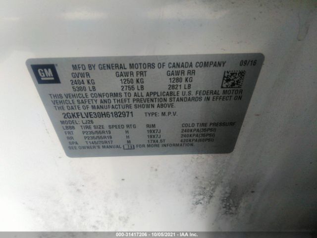 Photo 8 VIN: 2GKFLVE30H6182971 - GMC TERRAIN 