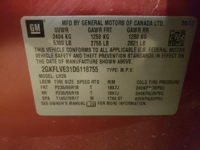 Photo 9 VIN: 2GKFLVE31D6118755 - GMC TERRAIN SL 