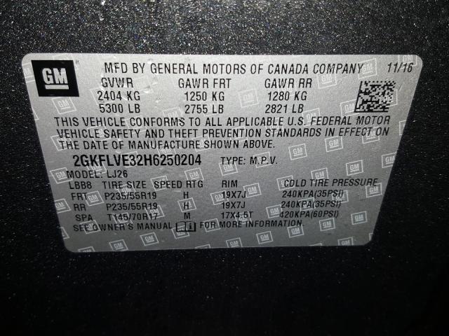 Photo 9 VIN: 2GKFLVE32H6250204 - GMC TERRAIN DE 