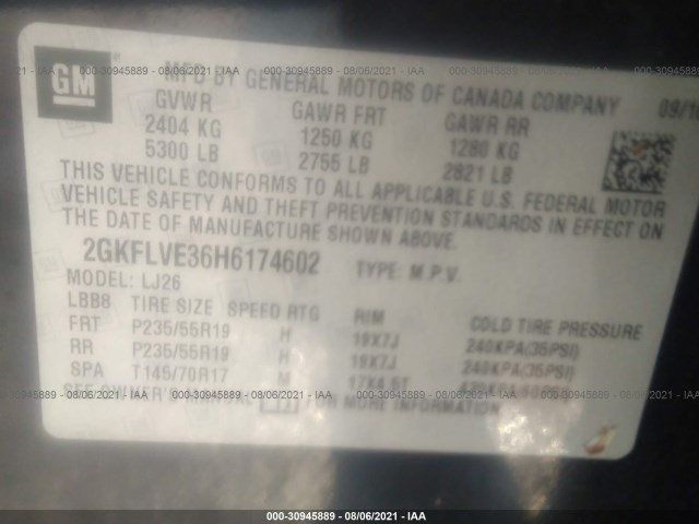 Photo 8 VIN: 2GKFLVE36H6174602 - GMC TERRAIN 