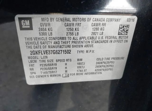 Photo 8 VIN: 2GKFLVE37G6271502 - GMC TERRAIN 