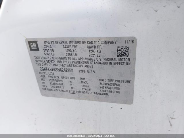 Photo 8 VIN: 2GKFLVE38H6242950 - GMC TERRAIN 