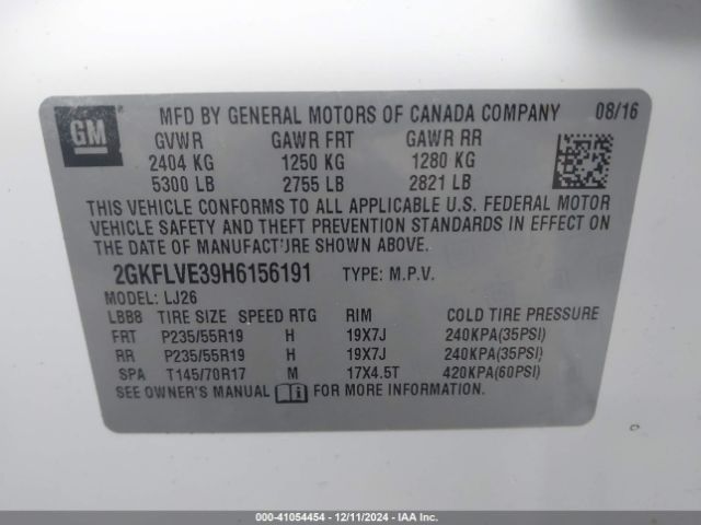 Photo 8 VIN: 2GKFLVE39H6156191 - GMC TERRAIN 