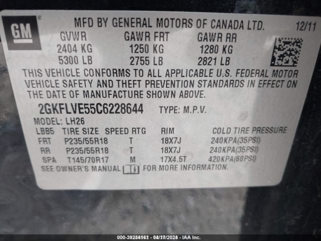 Photo 8 VIN: 2GKFLVE55C6228644 - GMC TERRAIN 