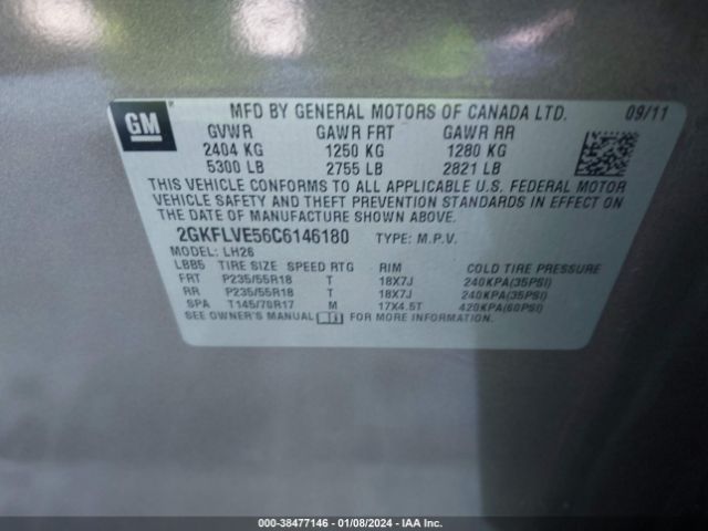 Photo 8 VIN: 2GKFLVE56C6146180 - GMC TERRAIN 