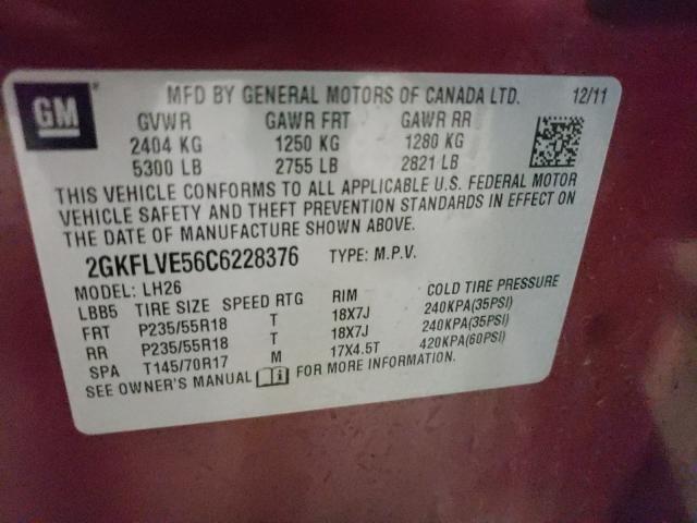 Photo 9 VIN: 2GKFLVE56C6228376 - GMC TERRAIN SL 