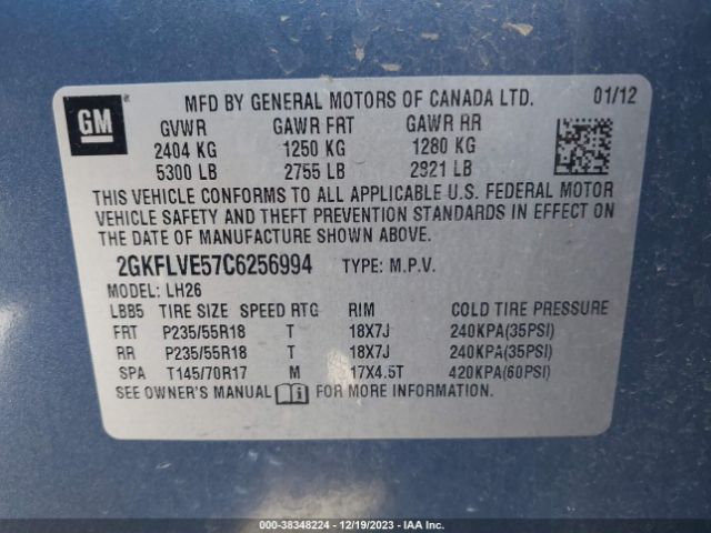 Photo 8 VIN: 2GKFLVE57C6256994 - GMC TERRAIN 