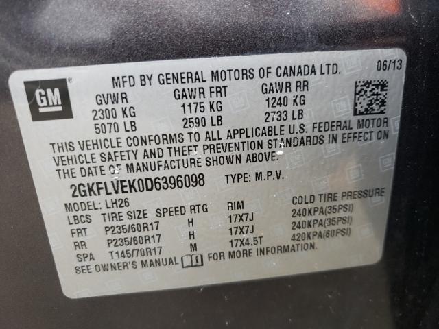 Photo 9 VIN: 2GKFLVEK0D6396098 - GMC TERRAIN SL 