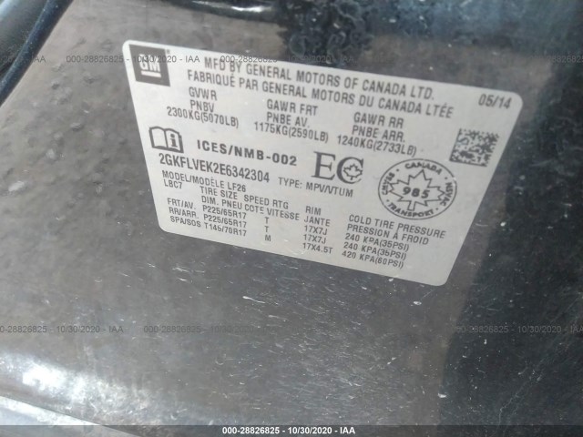 Photo 8 VIN: 2GKFLVEK2E6342304 - GMC TERRAIN 