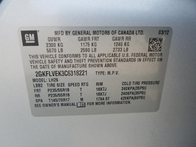 Photo 9 VIN: 2GKFLVEK3C6318221 - GMC TERRAIN 