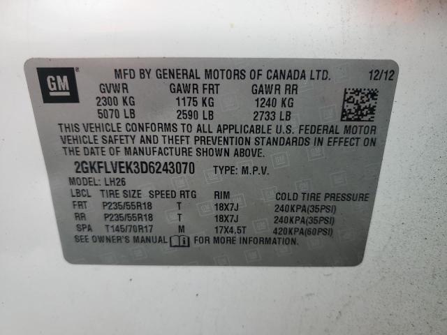 Photo 12 VIN: 2GKFLVEK3D6243070 - GMC TERRAIN SL 