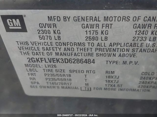 Photo 8 VIN: 2GKFLVEK3D6286484 - GMC TERRAIN 