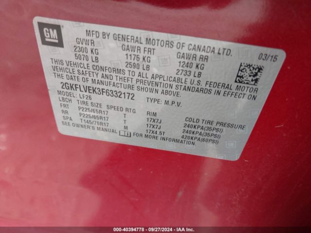 Photo 8 VIN: 2GKFLVEK3F6332172 - GMC TERRAIN 