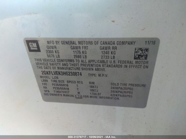 Photo 8 VIN: 2GKFLVEK3H6230874 - GMC TERRAIN 