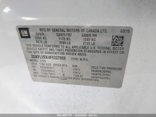 Photo 8 VIN: 2GKFLVEK4F6327868 - GMC TERRAIN 