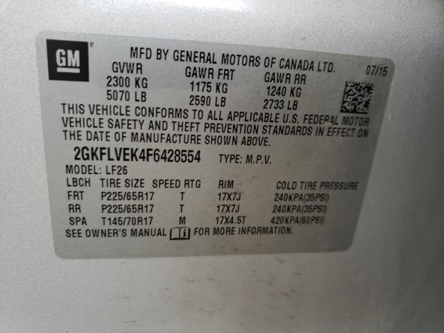 Photo 9 VIN: 2GKFLVEK4F6428554 - GMC TERRAIN SL 