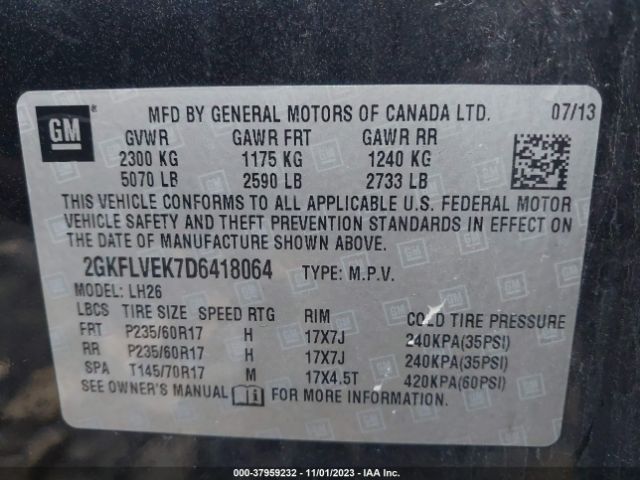 Photo 8 VIN: 2GKFLVEK7D6418064 - GMC TERRAIN 