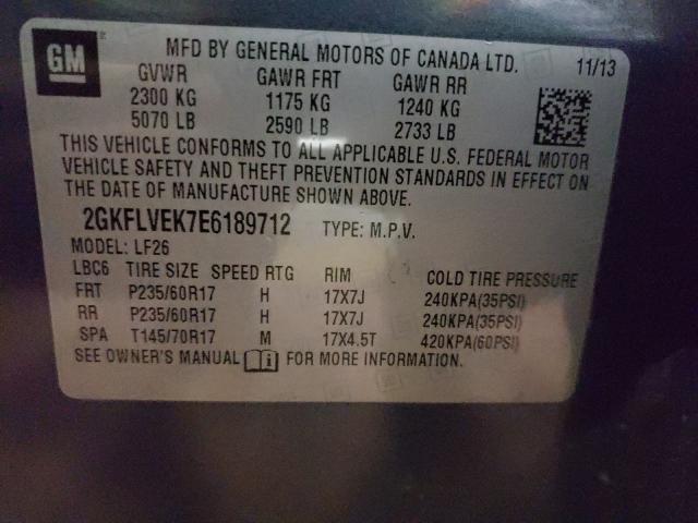 Photo 9 VIN: 2GKFLVEK7E6189712 - GMC TERRAIN SL 