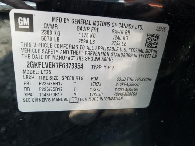 Photo 9 VIN: 2GKFLVEK7F6373954 - GMC TERRAIN SL 