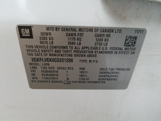 Photo 9 VIN: 2GKFLVEK9C6201288 - GMC TERRAIN SL 