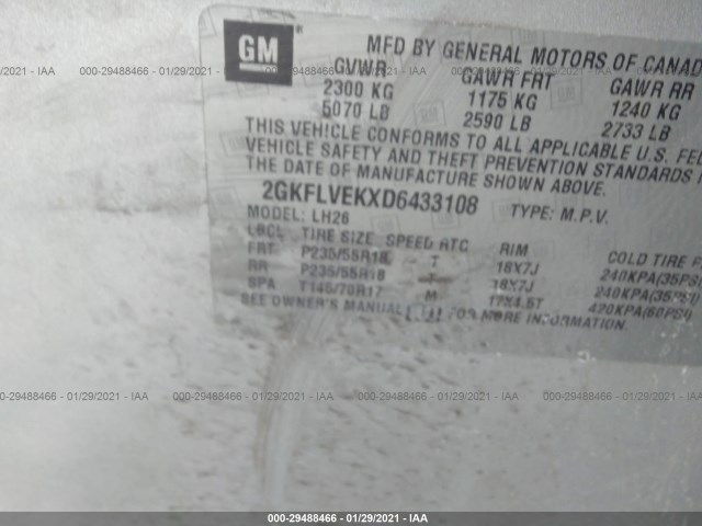 Photo 8 VIN: 2GKFLVEKXD6433108 - GMC TERRAIN 