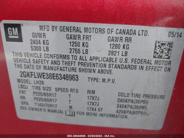 Photo 8 VIN: 2GKFLWE38E6348963 - GMC TERRAIN 